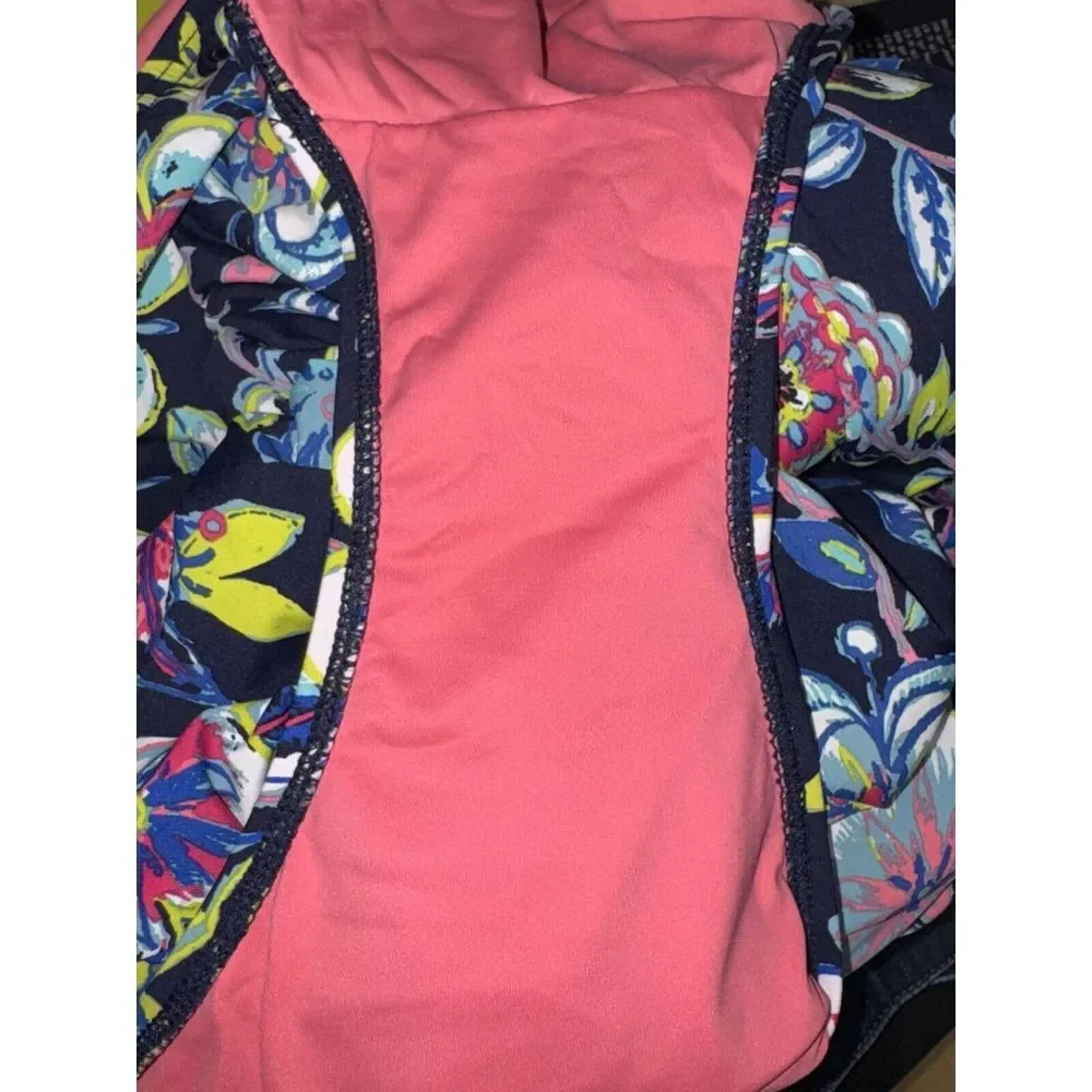 Anne Cole Twist Front 22W Bandeau Removable Straps 1PC Swimsuit Paisley Slimming